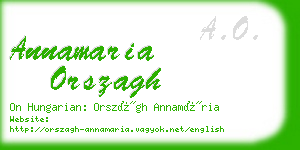 annamaria orszagh business card